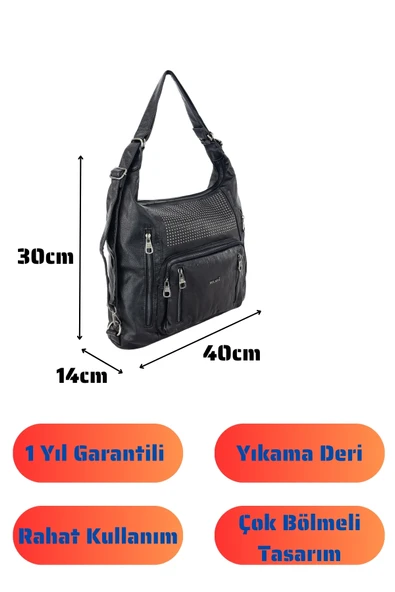 Bolsas Kadın Omuz ve Sırt  Çanta Siyah 1032 - Resim 5