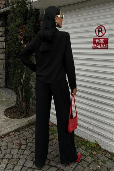 Transparan Detaylı Dökümlü Gömlek 3427 - Resim 9