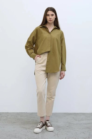 Uzun Kol Gömlek - Koyu Haki ürün görseli