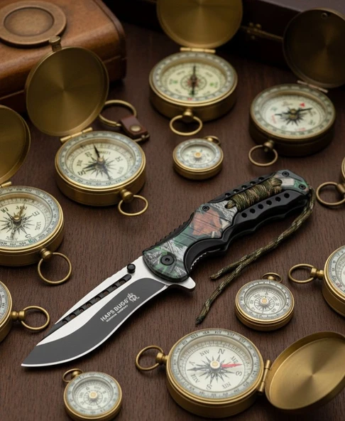 Cakistore Haps Bugs SS420 Kamuflaj Paracord İpli Kabze Jungle Otomatik Kamp Çakısı ürün görseli 1