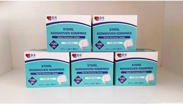 Ds Plus Steril Spanç Nonwoven Kompres 7,5 Cm X 7,5 Cm 500 Adet - 5 Kutu