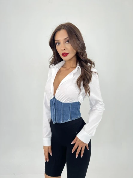 6963 GÖMLEK-BEYAZ - Resim 2