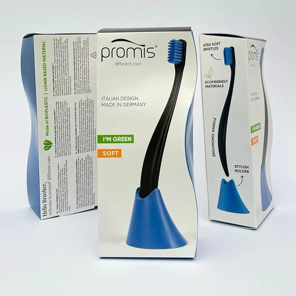 Promis Box Diş Fırçası + Tutacak (Siyah) ürün görseli
