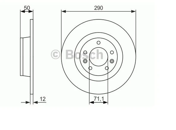 Psa Arka Fren Disk Aynası P407 C5 III 1,6hdi 110 Fap 1,8 2,0 2,0hdi 135 Fap 2,2 3,0 05 / 04> (cap:290 Ka - Bosch 0986479311 ürün görseli