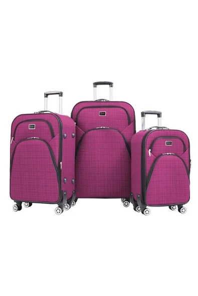 3'lü Valiz Seti 4 Teker Kumaş Valiz Pembe 1081 ürün görseli
