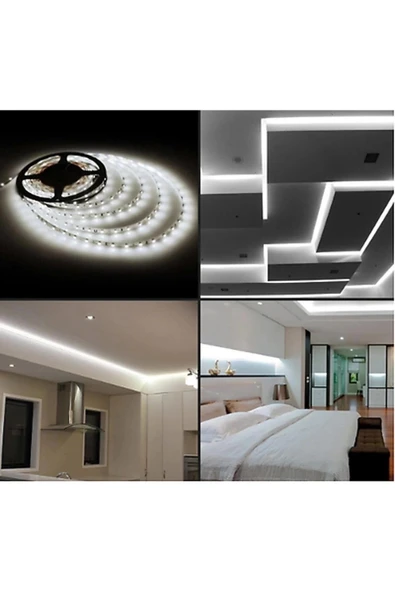 3 Çipli Iç Mekan Beyaz Işık Şerit Led 50 Metre - Resim 4