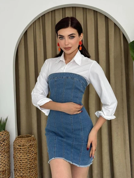 Vinna Straplez Kot Mini Elbise ürün görseli 1