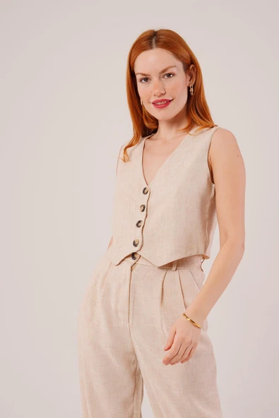 Kırçıllı Desen Bej Takım - Resim 2