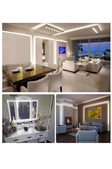 3 Çipli Iç Mekan Beyaz Işık Şerit Led 20 Metre - Resim 3