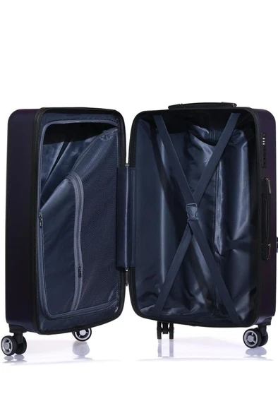 Orta Boy %100 Polikarbon Valiz Lacivert 1802 - Resim 4