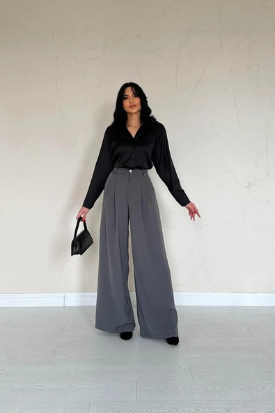 Siyah Saten Gömlek - Resim 2