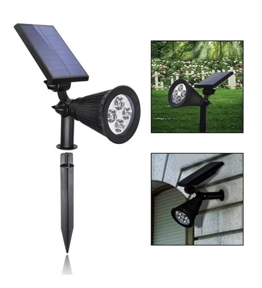 7w Güneş Enerjili Amber Işık Profesyonel Bahçe Sokak Dış mekan Aydınlatma Projektör 4 Adet - 4