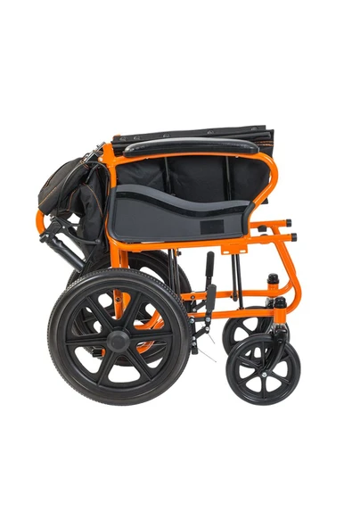Masmel Lüx Tekerlekli Sandalye Manuel Engelli Hasta Taşıma Transfer Sandalyesi Arabası - 3