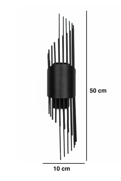 Sarkıt Modeli Metal Çift Yönlü Beyaz Işık SİYAH KASA Duvar Aydınlatma Pilli Aplik - 5