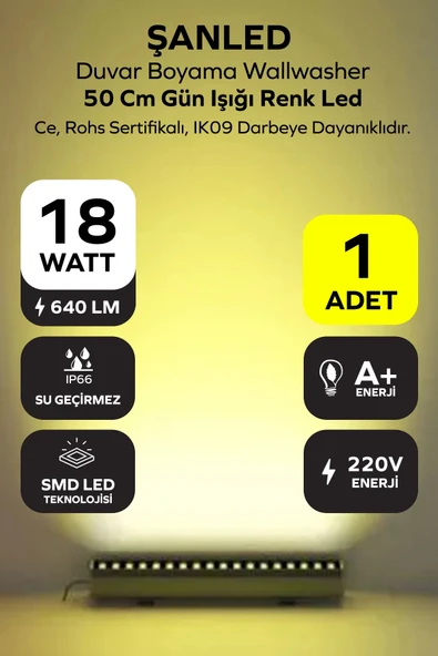 50 cm 18w Gün Işığı Renk Led Duvar Boyama Wallwasher