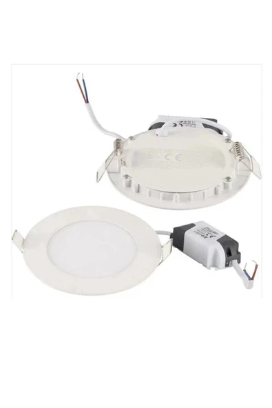 6w Tasarruflu Led Yuvarlak Beyaz Işık Sıva Altı Slim Panel Tavan Aydınlatma Armatürü 100 Adet - Resim 4