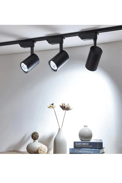 Led Siyah Kasa Beyaz Işık 35w Raylı Spot / 1 Adet (Raysız) - Resim 3