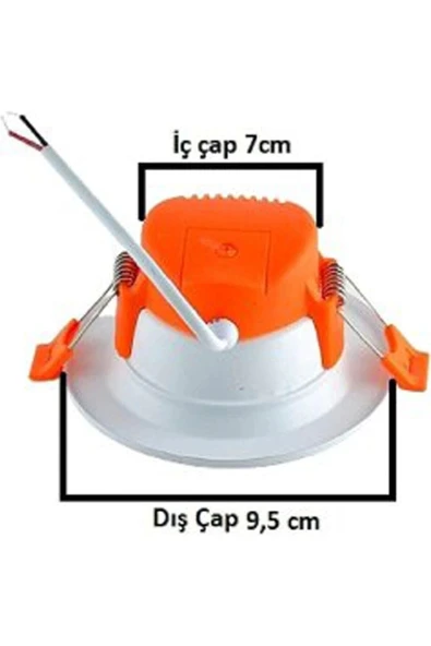 5W 3 Renkli (Beyaz, Gün Işığı, Amber) Beyaz Krom Kasa Led Spot Lamba 15 Adet - Resim 5