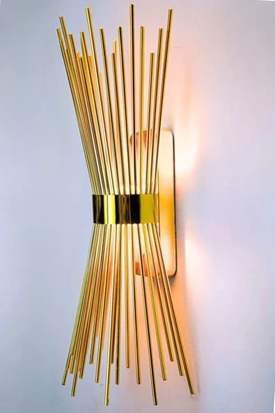 Kirpi Modeli Metal Çift Yönlü Gün Işığı GOLD KASA Duvar Aydınlatma Pilli Aplik - 3