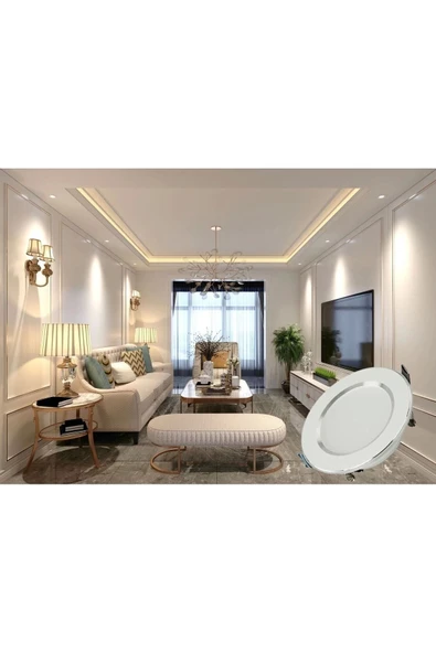 5W 3 Renkli (Beyaz, Gün Işığı, Amber) Beyaz Krom Kasa Led Spot Lamba 15 Adet - Resim 2