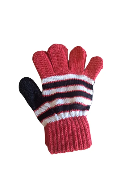 Kız Çocuk Eldiven Kırmızı  4-8 Yaş - Resim 2
