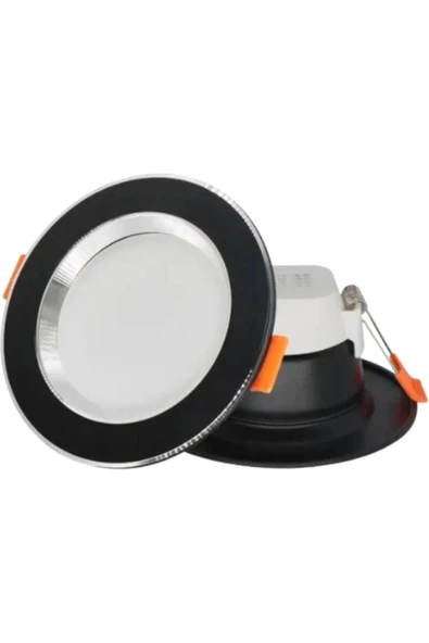 7W 3 Renkli (Beyaz, Gün Işığı, İkisi bir arada) Siyah Krom Led Spot Lamba 50 Adet - Resim 2