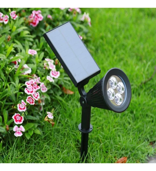 7w Güneş Enerjili Amber Işık Profesyonel Bahçe Sokak Dış mekan Aydınlatma Projektör 10 Adet - 6