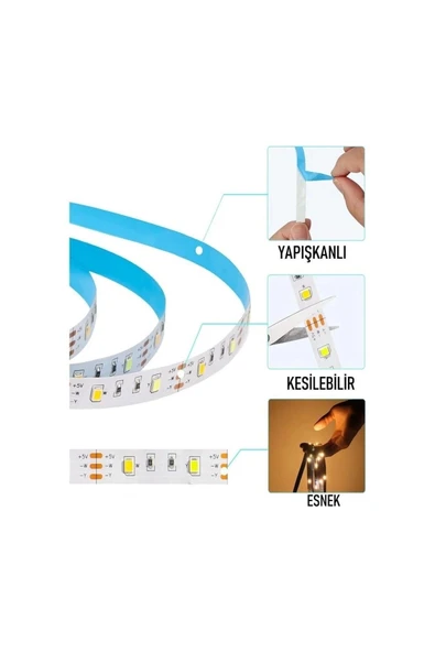 3 Çipli Iç Mekan Beyaz Işık Şerit Led 30 Metre - 5