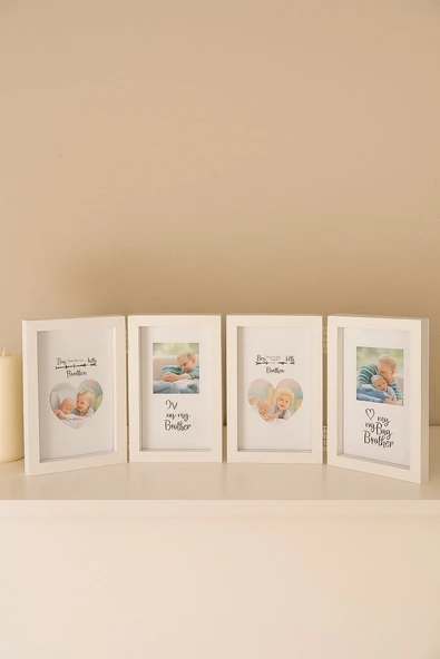 4'lü Dekoratif Beyaz Fotoğraf Çerçevesi 10*15 cm (2) - Resim 2