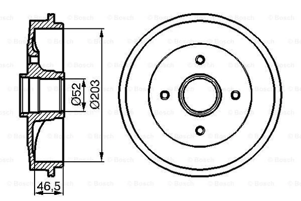 Psa Arka Fren Kampanası P106 Ym P206 Saxo Olcu: (203*38) Abs Siz (disli Cark) - Bosch 0986477124 ürün görseli