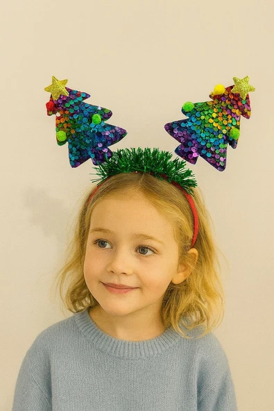 Yılbaşı Ağaçlı Işıltılı Taç – Kutlama ve Parti Aksesuarı (3) ürün görseli