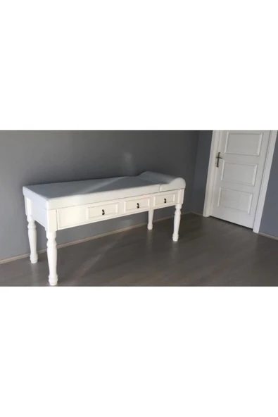 WE CHEM Ahşap Çekmeceli Muayene Masası Beyaz - 4