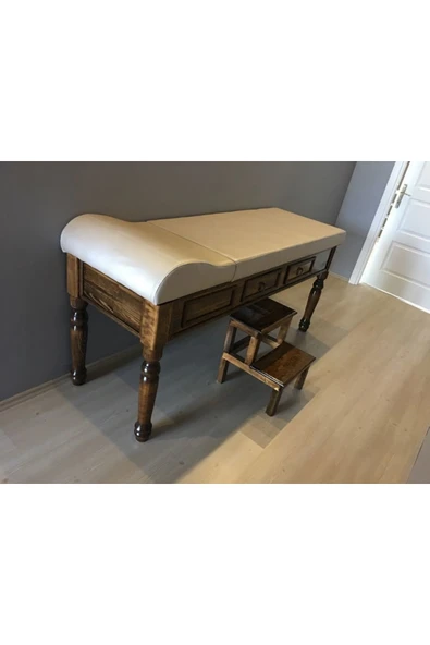 WE CHEM Ahşap Muayene Masası Torna Ayaklı