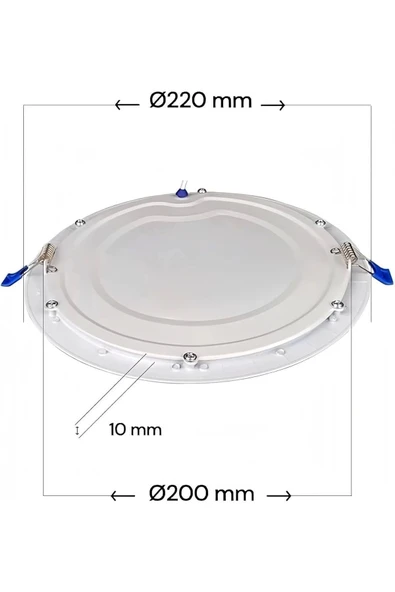 18w Tasarruflu Led Yuvarlak Beyaz Işık Sıva Altı Slim Panel Tavan Aydınlatma Armatürü 4 Adet - 4