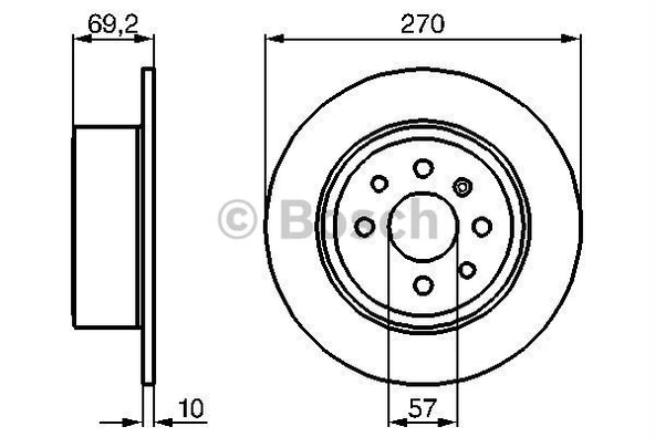 Opel Arka Fren Diski (4 Bijon) Vectra B 1,6i 16v 1,7 Td 1,8i 16v 95 > - Bosch 0986478420 - Resim 1