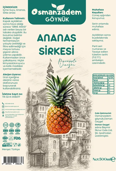 Bromelain Gücüyle %100 Doğal Fermente Ananas Sirkesi - Resim 2