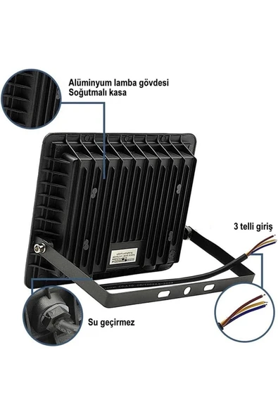 300W 24.000 Lümen 6500k Beyaz Işık Smd Led Projektör 2 Adet - 4