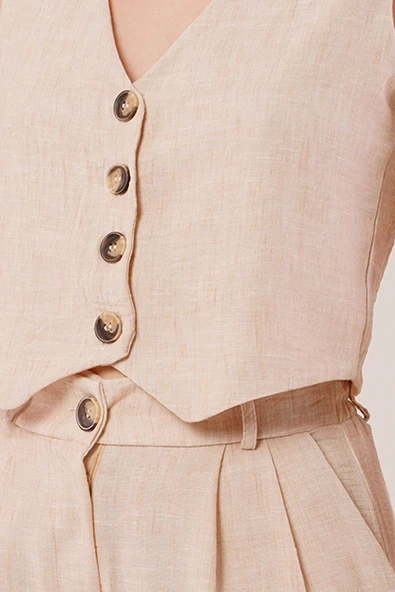 Kırçıllı Desen Bej Takım - Resim 4