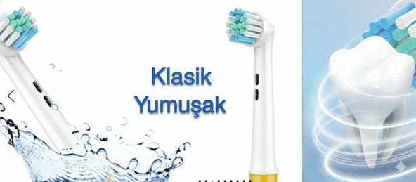 Ticimark Klasik Yumuşak Oral-B İle Uyumlu Diş Fırçası Başlığı - 4 Adet Yedek Başlık - 2