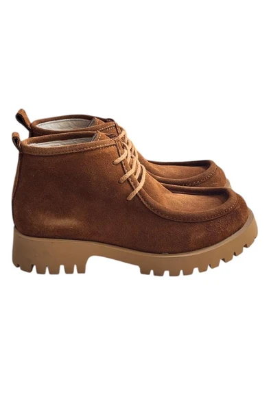 Taba Hakiki Deri Süet Bağcıklı Bot ürün görseli 1