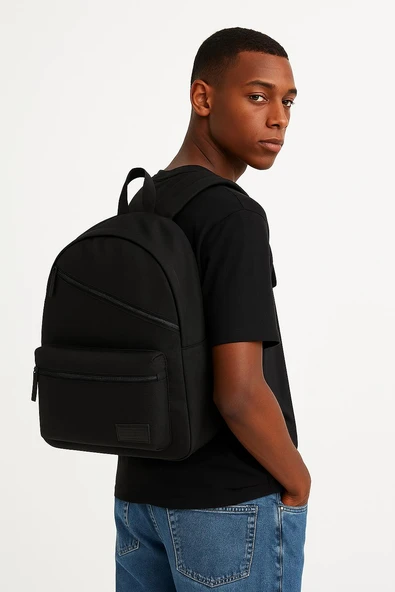 B.Y. Trend Laptop Bölmeli Okul Sırt Çantası Siyah 19172 - Resim 5