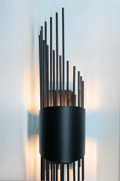 Sarkıt Modeli Metal Çift Yönlü Gün Işığı SİYAH KASA Duvar Aydınlatma Pilli Aplik - 4