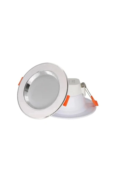 5W 3 Renkli (Beyaz, Gün Işığı, Amber) Beyaz Krom Kasa Led Spot Lamba 20 Adet - Resim 3