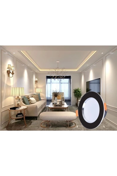 7W 3 Renkli (Beyaz, Gün Işığı, İkisi bir arada) Siyah Krom Led Spot Lamba 10 Adet - Resim 4