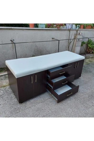 Medikalbirlik Ahşap Muayene Masası 2 Dolaplı 4 Çekmeceli - 2