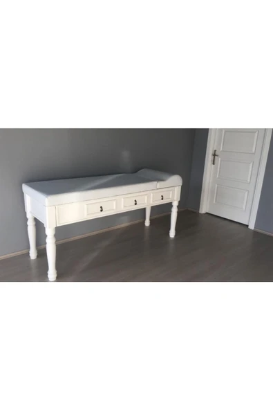 Medikalbirlik Ahşap Çekmeceli Muayene Masası Beyaz