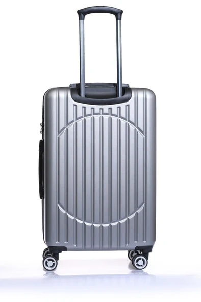 Orta Boy %100 Polikarbon Valiz Gri 1802 - Resim 2