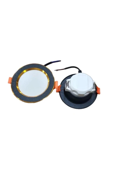 5W 3 Renkli (Beyaz,Günışığı,Amber) Siyah Gold Kasa Led Spot Lamba 15 Adet - 4