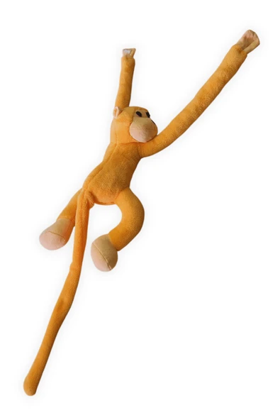 Araç İçi Dekoratif Turuncu Pelüş Maymun Yastık - Yapışkan Elleriyle Koltuğa Sarılan Oto Aksesuar - Resim 2