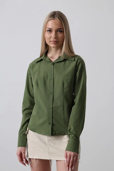 Basic Gömlek - Koyu Haki ürün görseli